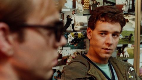 Actors Russell Crowe and Hugo Weaving in a still from the film Proof