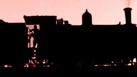 Trains collection hero image Silhouette of a steam train