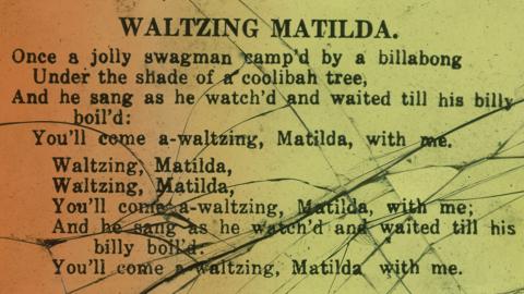 Glass slide: Waltzing Matilda