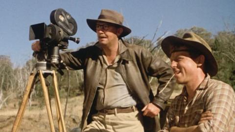 Len Maguire (Bill Hunter) behind the camera and Chris (Chris Haywood)