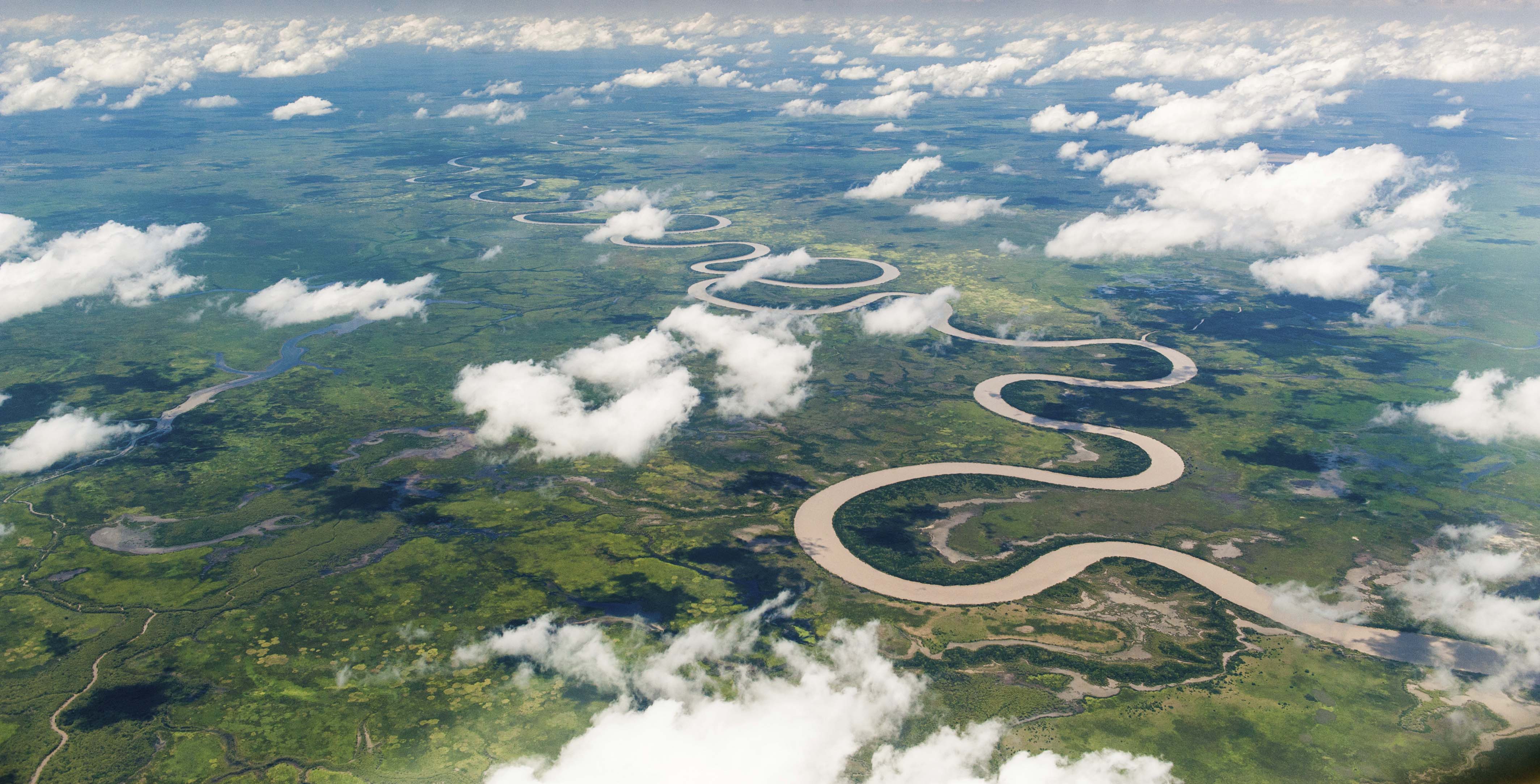 North East Arnhem Land from the air. A river snakes through country.